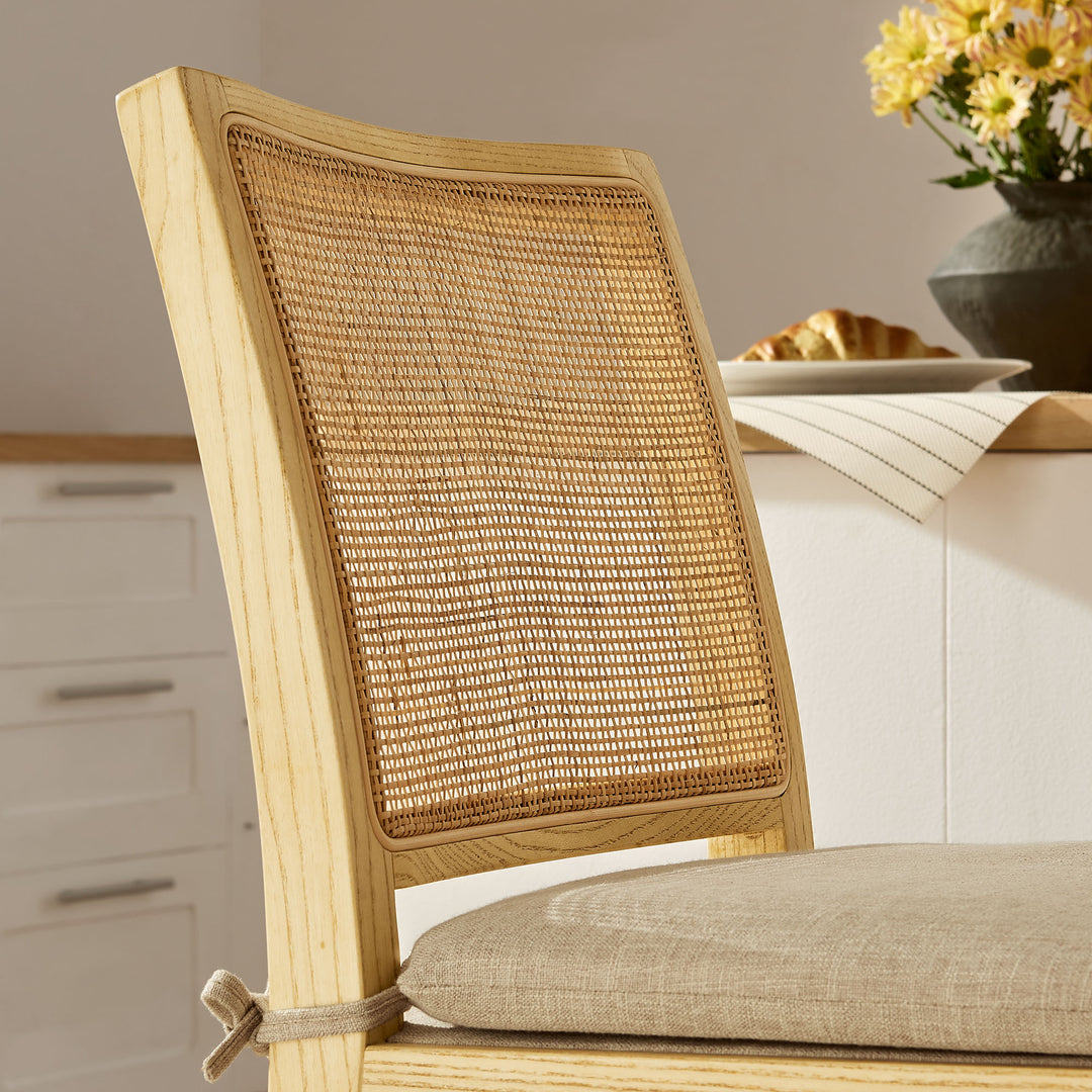 Ovard Wood and Rattan Counter Stool in Natural