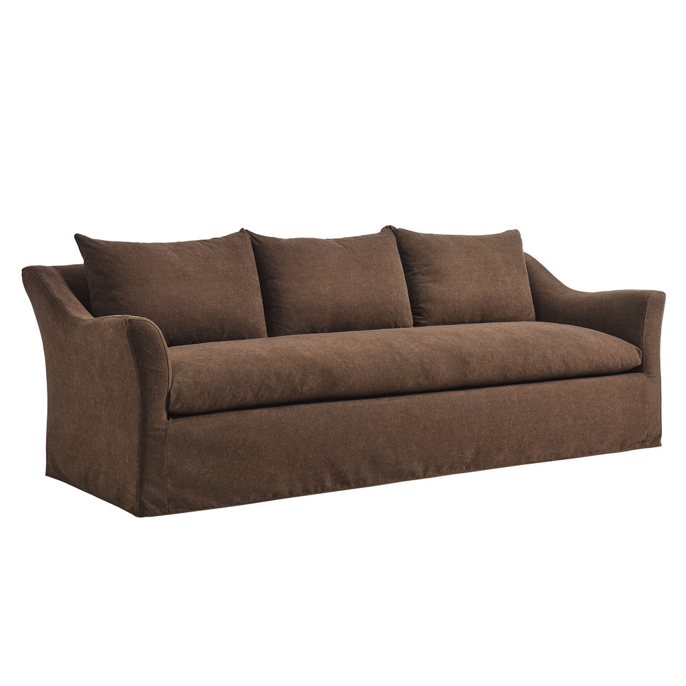 Somerset 92" Linen Blend Slipcovered Sofa in Cocoa