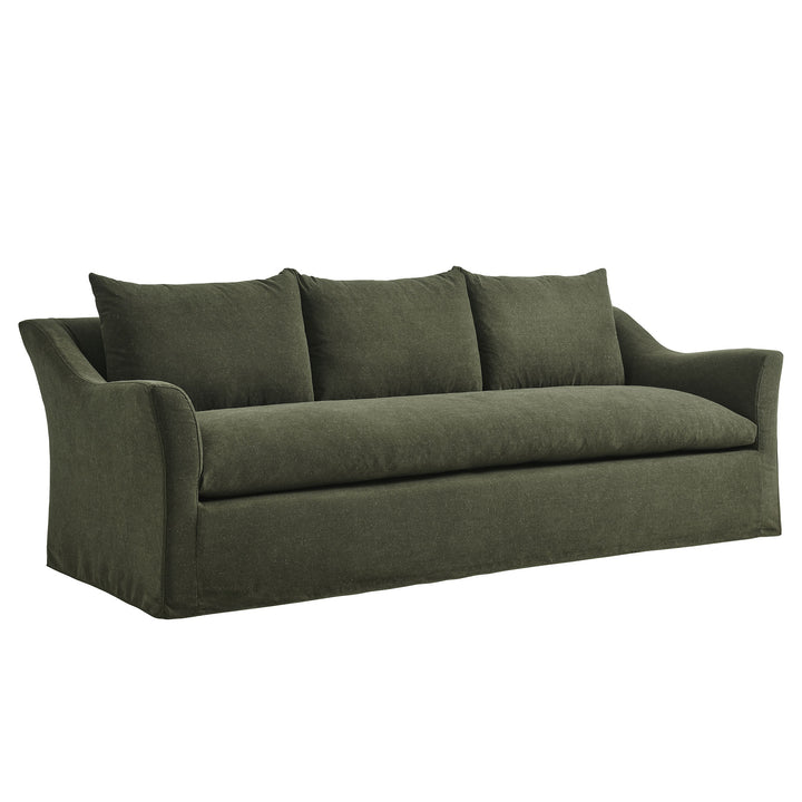 Somerset 92" Linen Blend Slipcovered Sofa in Sage