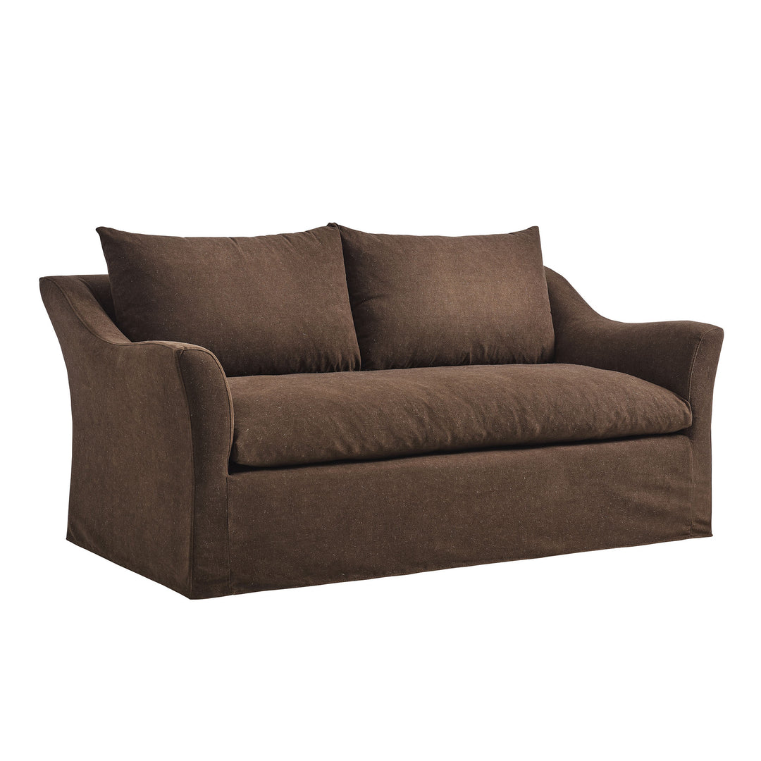 Somerset 70" Linen Blend Slipcovered Loveseat in Cocoa