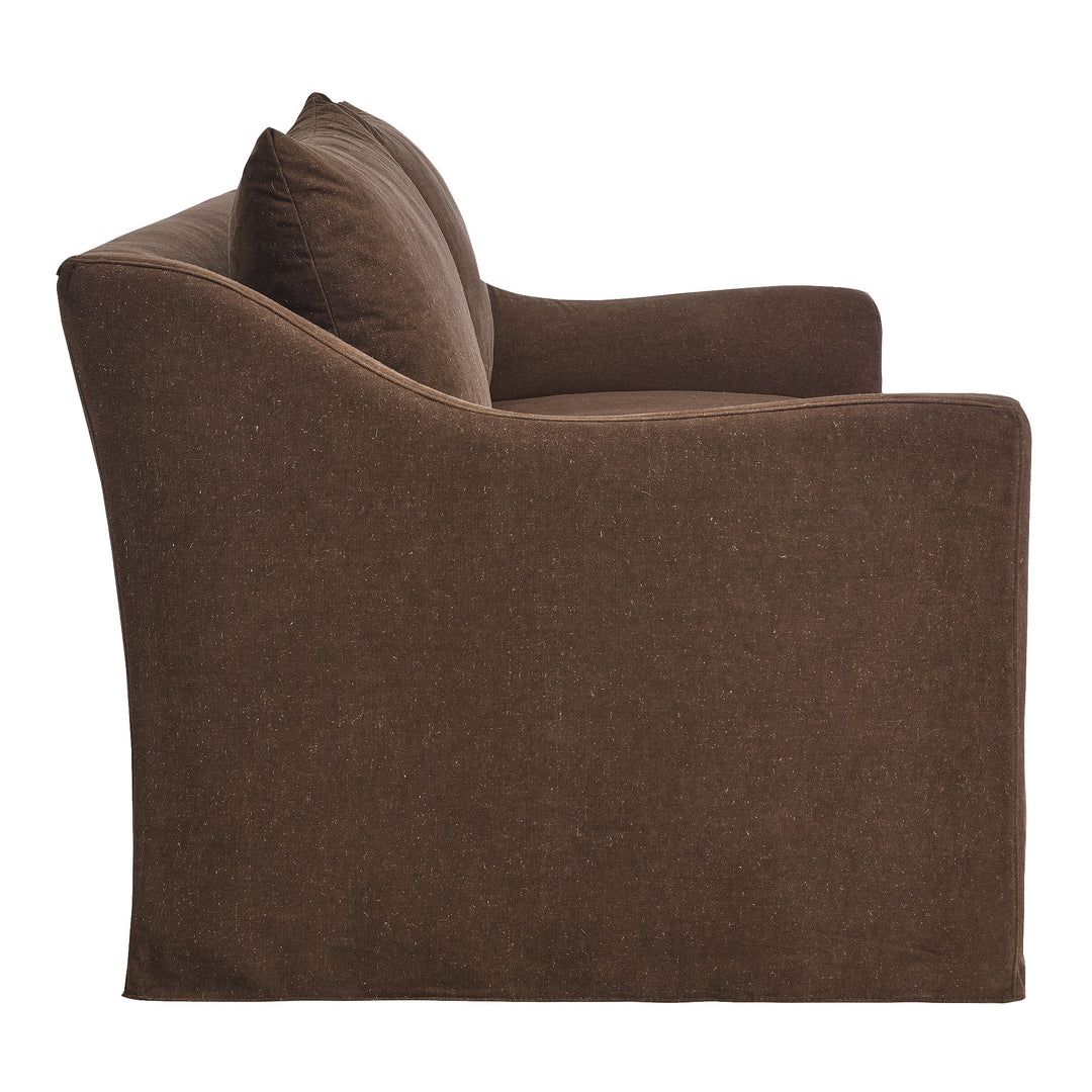 Somerset 70" Linen Blend Slipcovered Loveseat in Cocoa