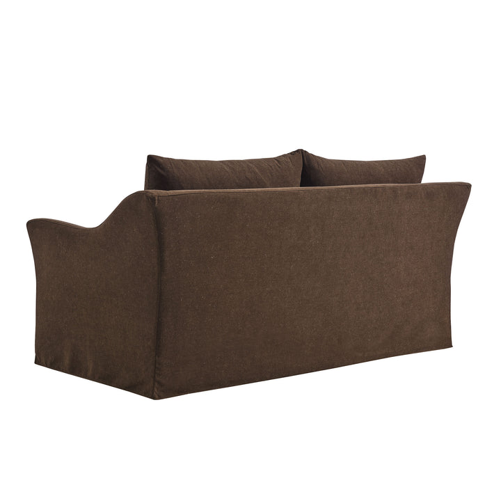 Somerset 70" Linen Blend Slipcovered Loveseat in Cocoa
