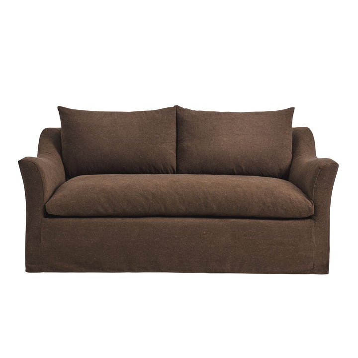 Somerset 70" Linen Blend Slipcovered Loveseat in Cocoa