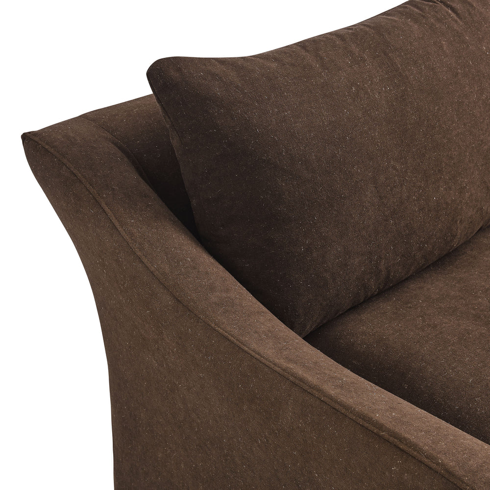 Somerset 70" Linen Blend Slipcovered Loveseat in Cocoa