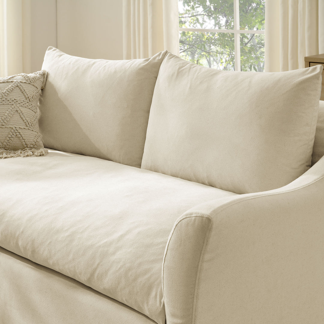 Somerset 70" Linen Blend Slipcovered Loveseat in Linen