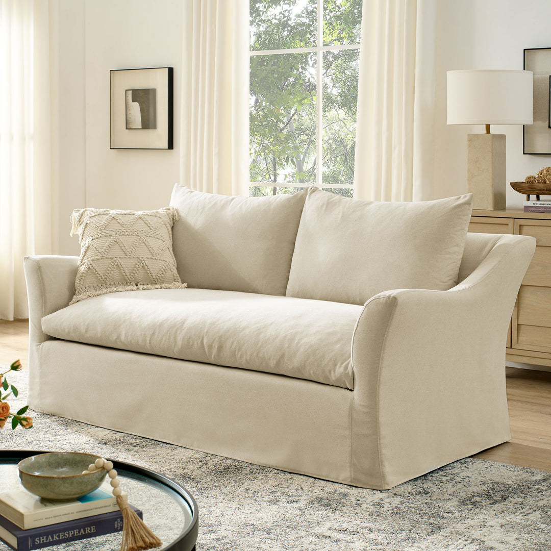 Somerset 70" Linen Blend Slipcovered Loveseat in Linen