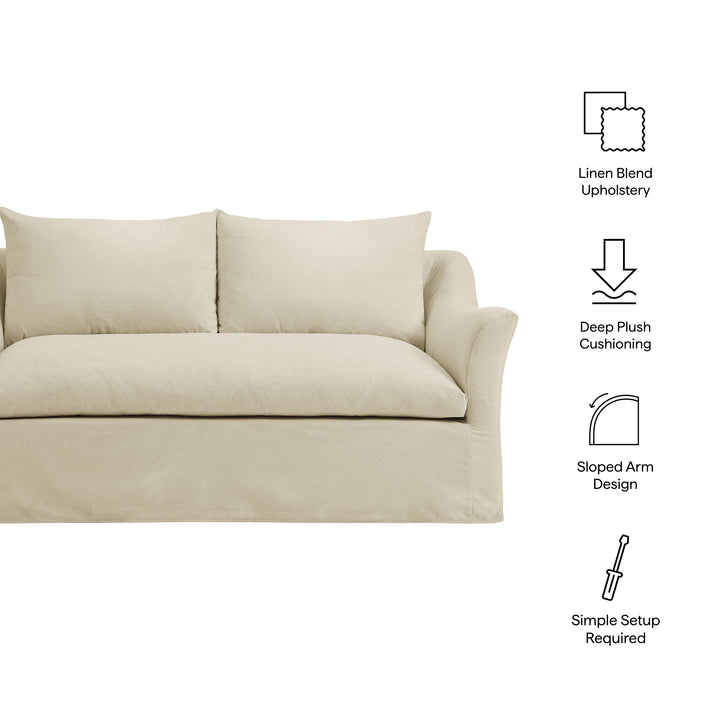 Somerset 70" Linen Blend Slipcovered Loveseat in Linen