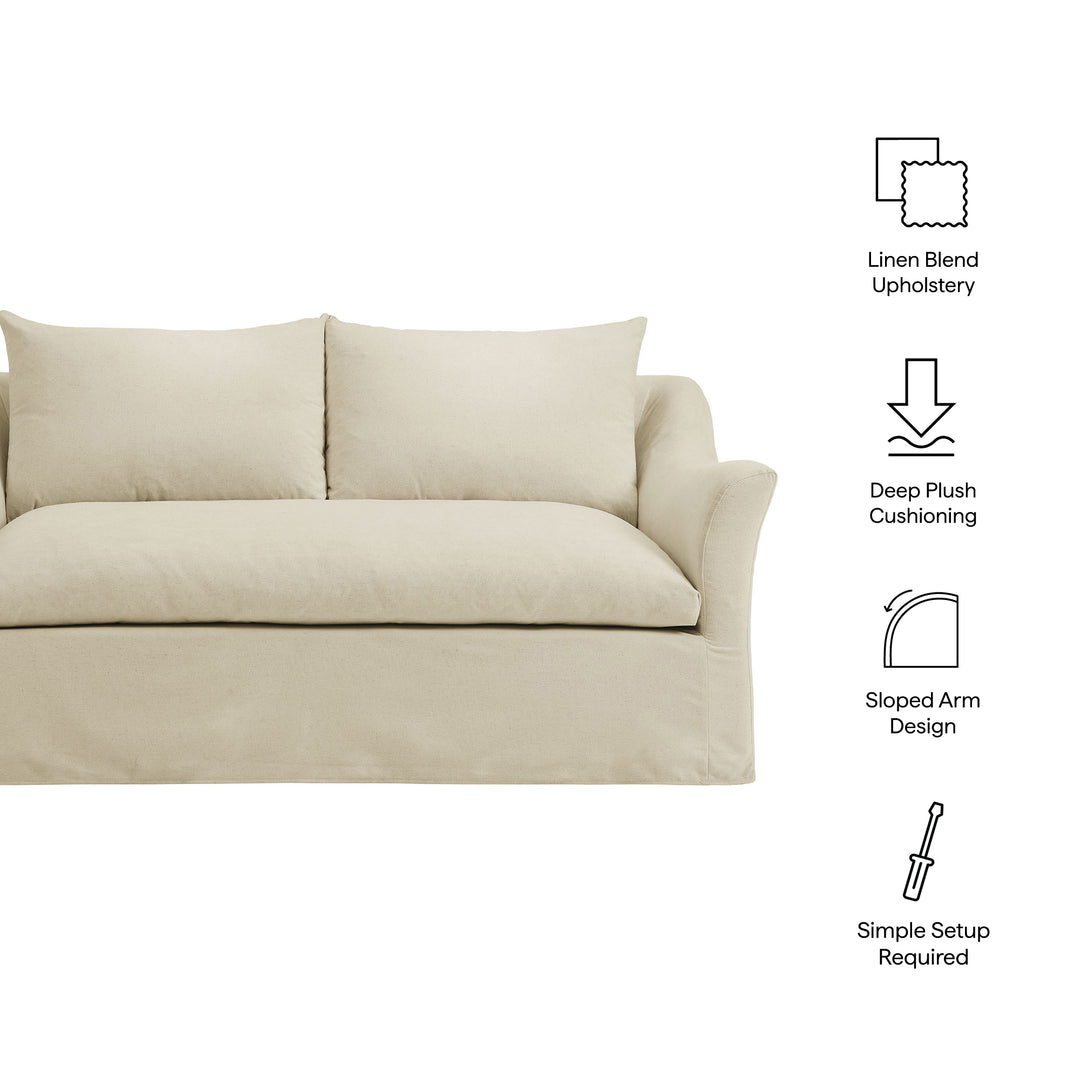 Somerset 70" Linen Blend Slipcovered Loveseat in Linen