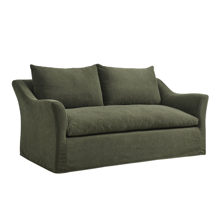 Somerset 70" Linen Blend Slipcovered Loveseat in Sage