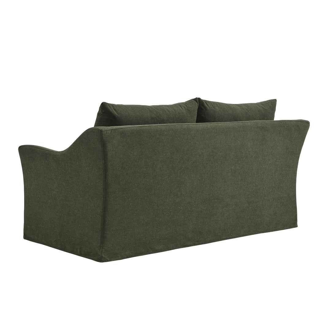 Somerset 70" Linen Blend Slipcovered Loveseat in Sage