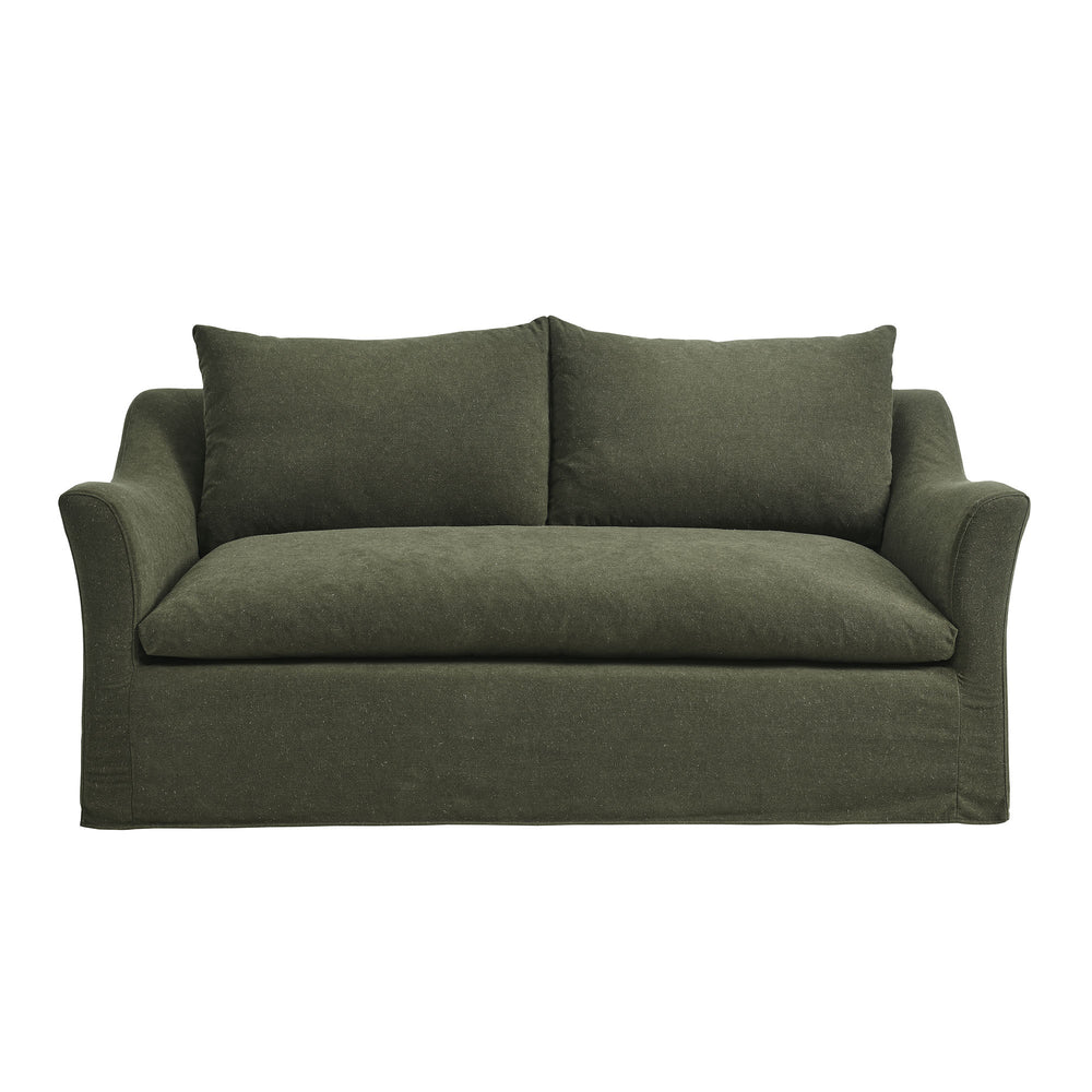 Somerset 70" Linen Blend Slipcovered Loveseat in Sage