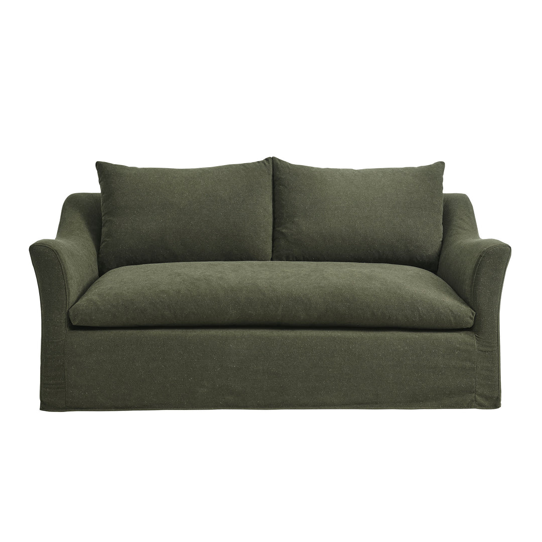 Somerset 70" Linen Blend Slipcovered Loveseat in Sage
