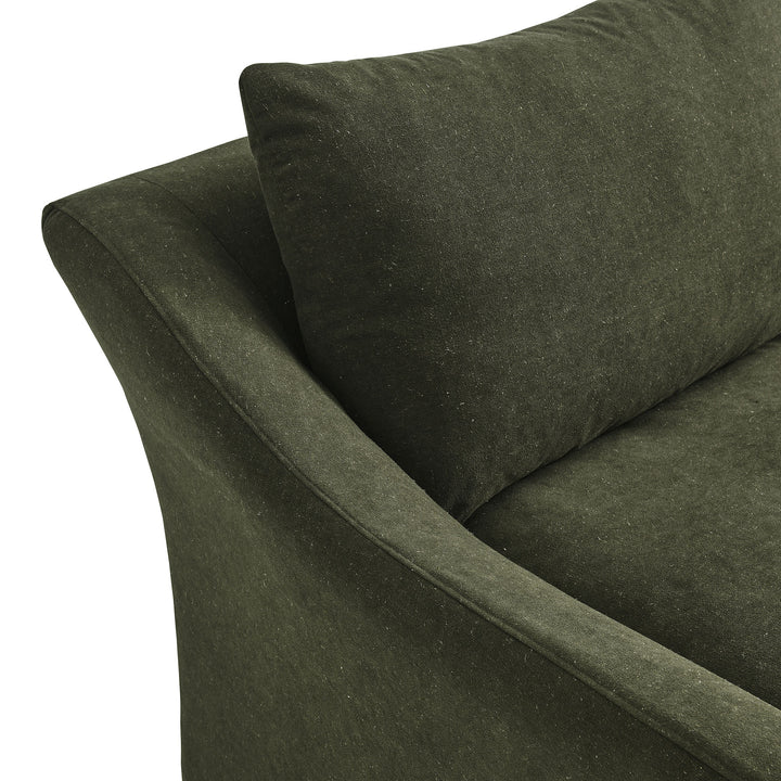 Somerset 70" Linen Blend Slipcovered Loveseat in Sage