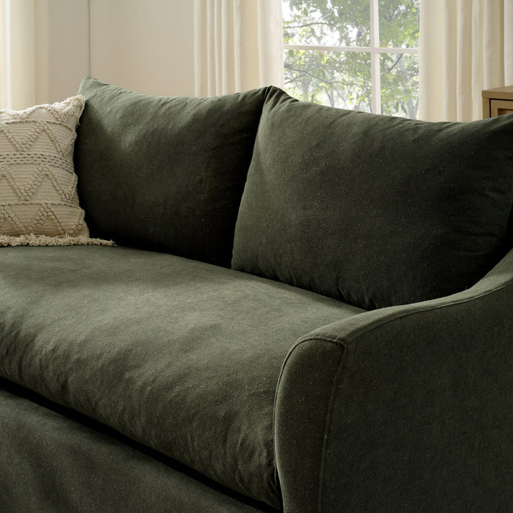 Somerset 70" Linen Blend Slipcovered Loveseat in Sage