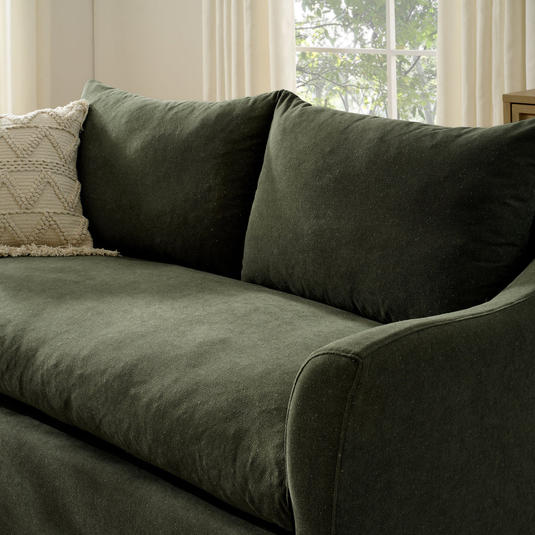 Somerset 70" Linen Blend Slipcovered Loveseat in Sage