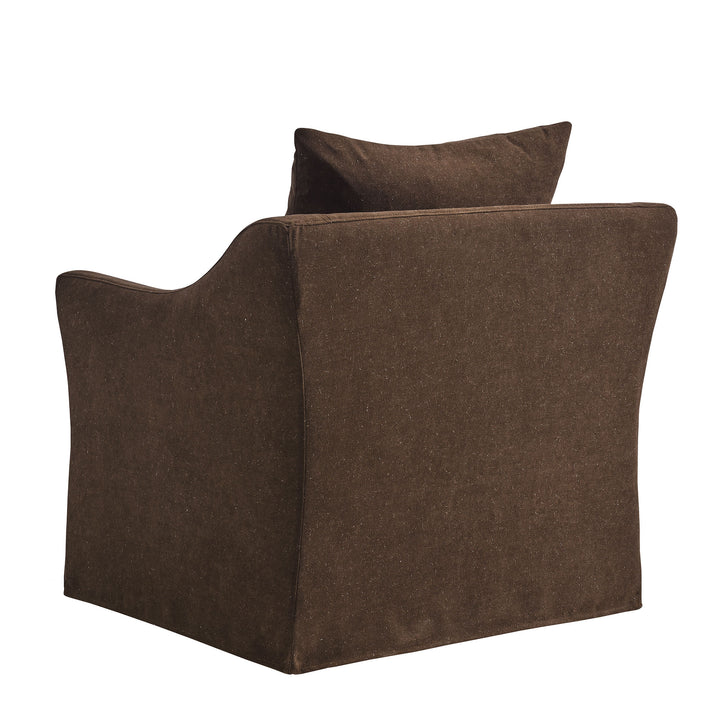 Somerset Linen Blend Slipcovered Armchair in Cocoa