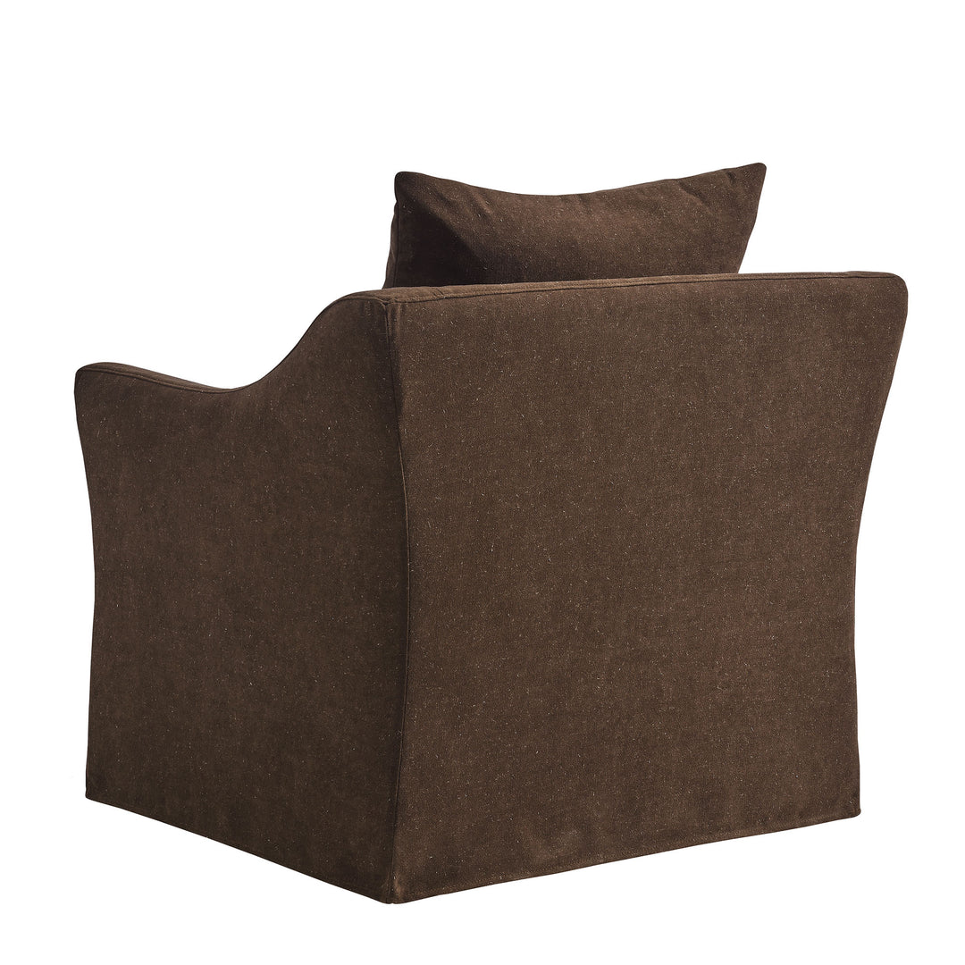 Somerset Linen Blend Slipcovered Armchair in Cocoa