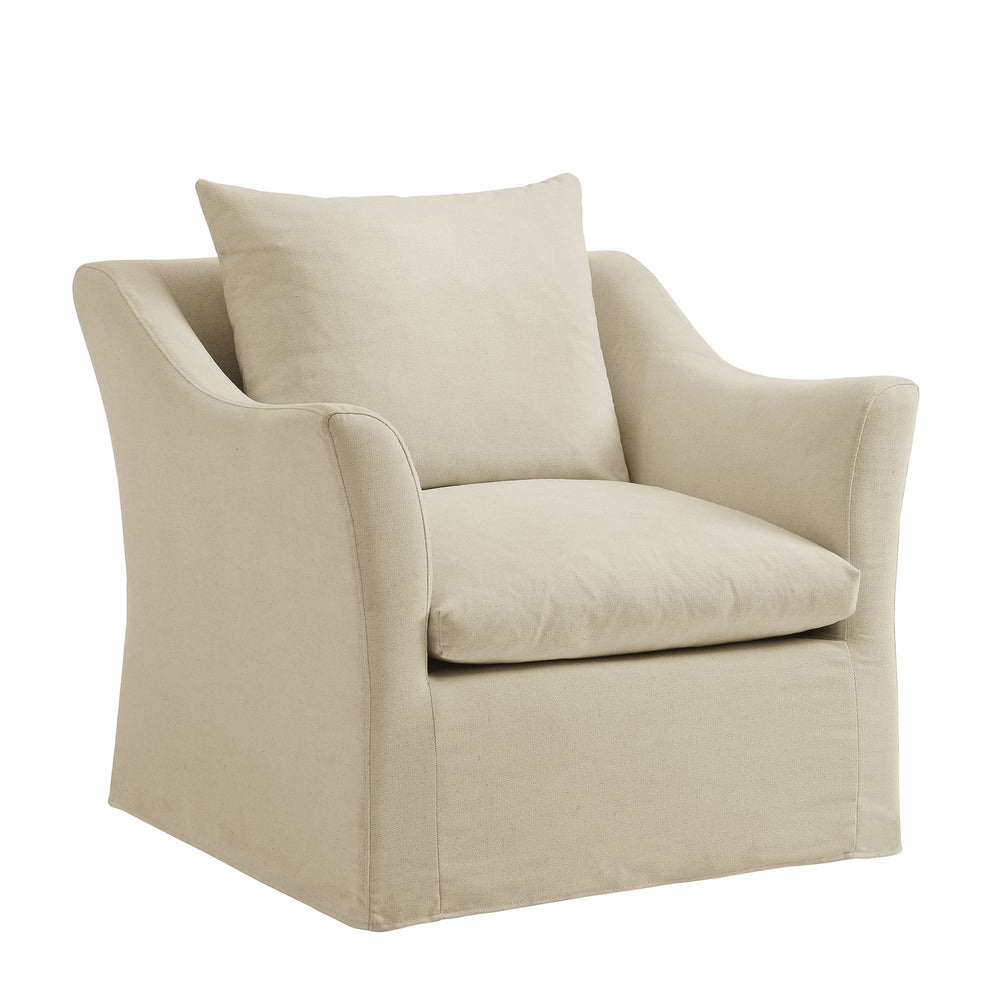 Somerset Linen Blend Slipcovered Armchair in Linen