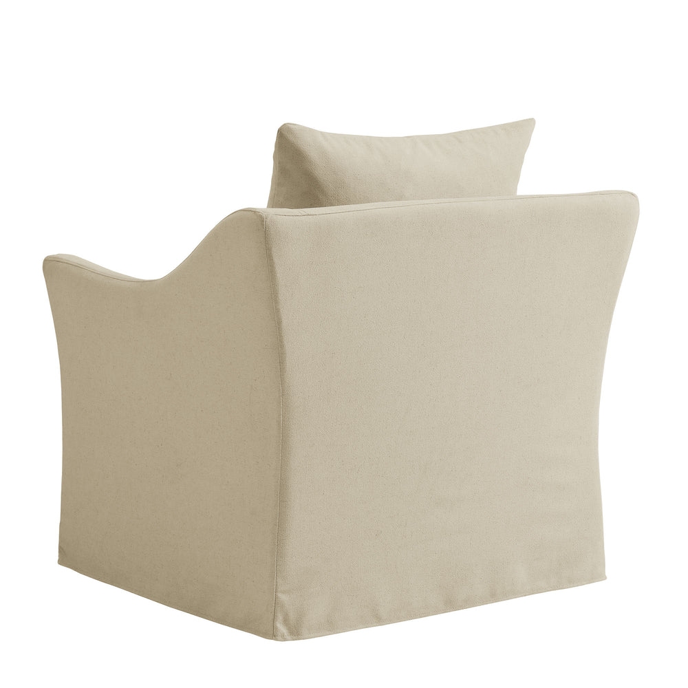 Somerset Linen Blend Slipcovered Armchair in Linen