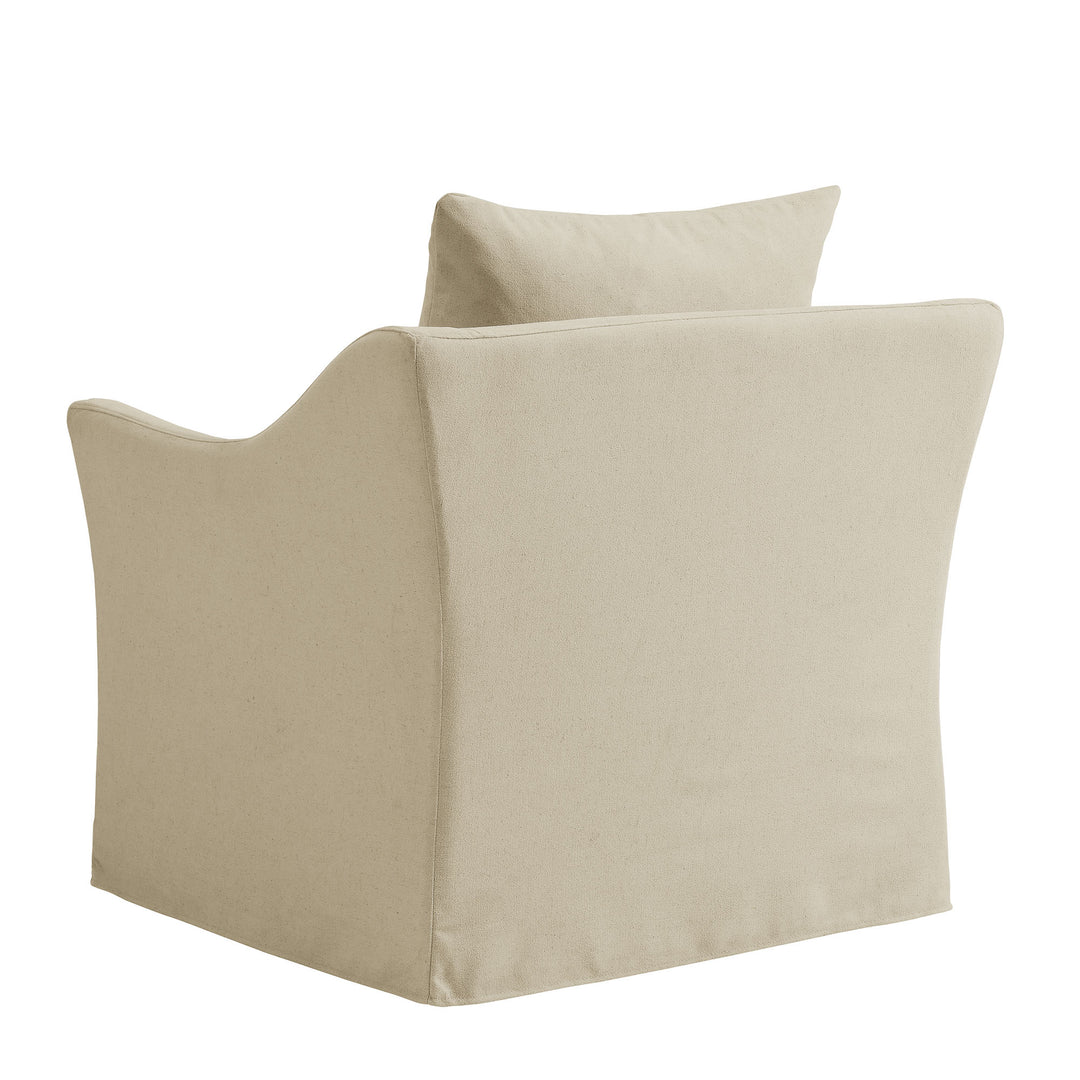 Somerset Linen Blend Slipcovered Armchair in Linen