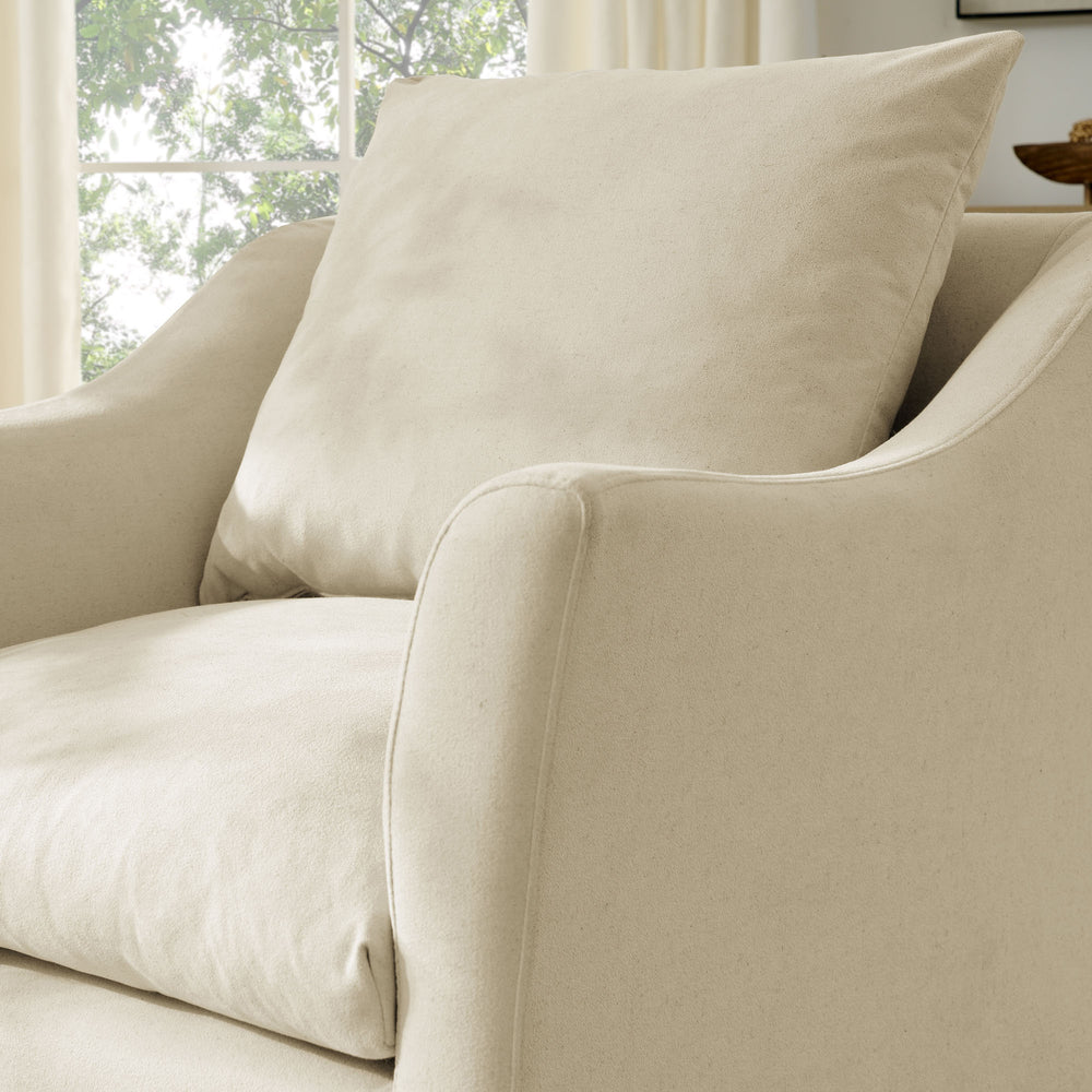 Somerset Linen Blend Slipcovered Armchair in Linen