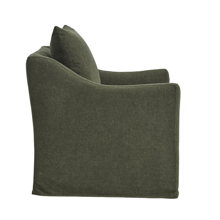 Somerset Linen Blend Slipcovered Armchair in Sage