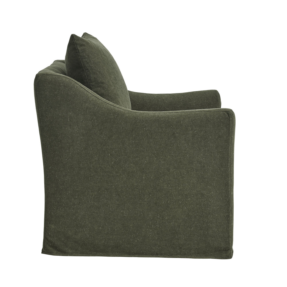 Somerset Linen Blend Slipcovered Armchair in Sage