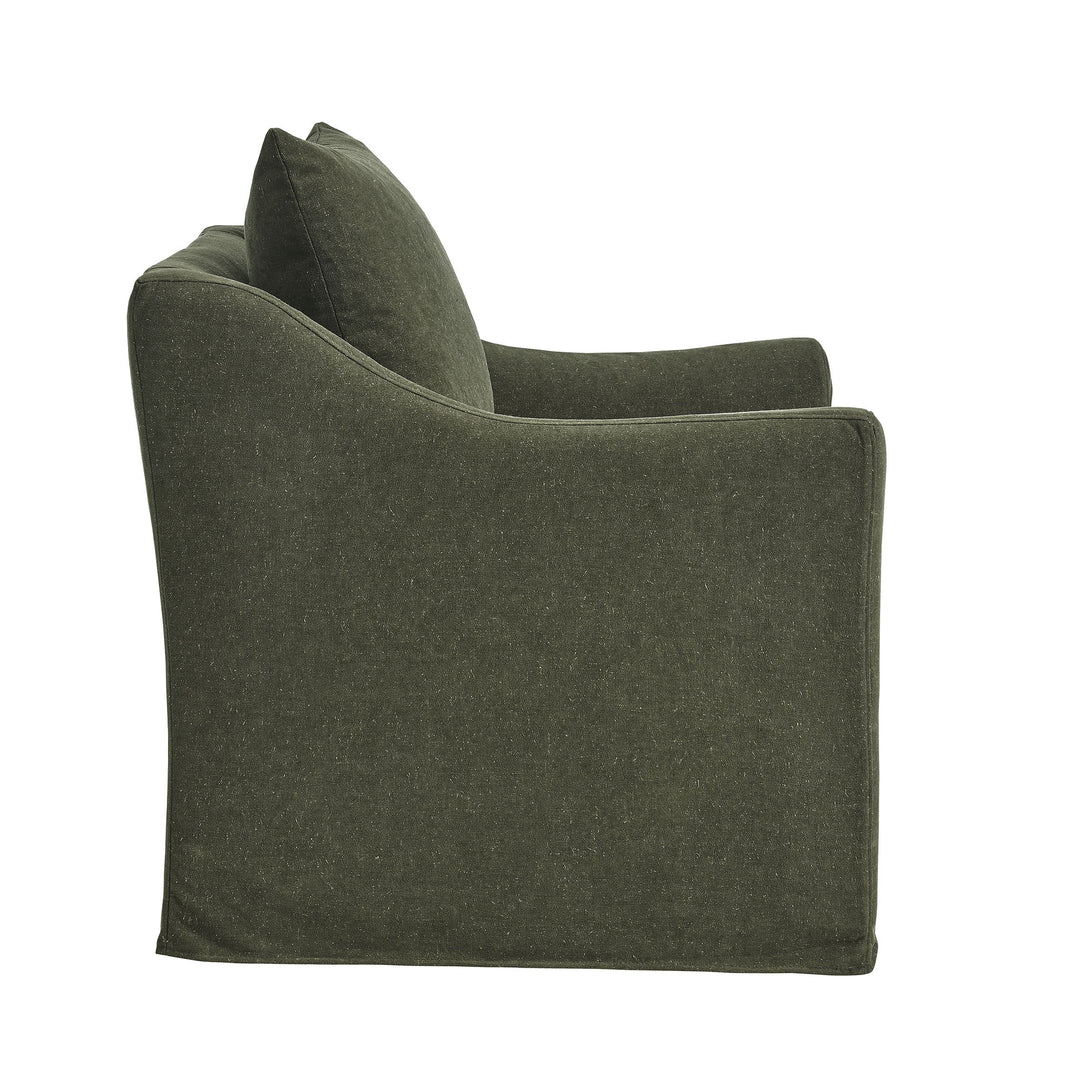 Somerset Linen Blend Slipcovered Armchair in Sage