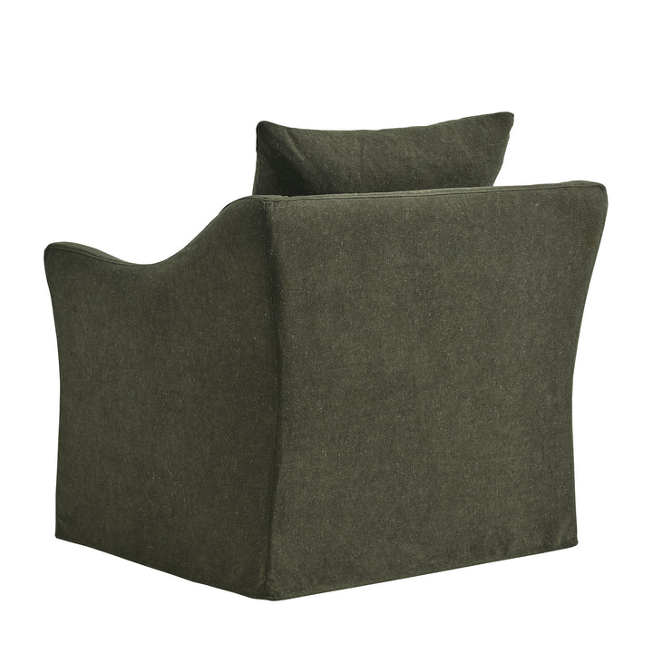 Somerset Linen Blend Slipcovered Armchair in Sage
