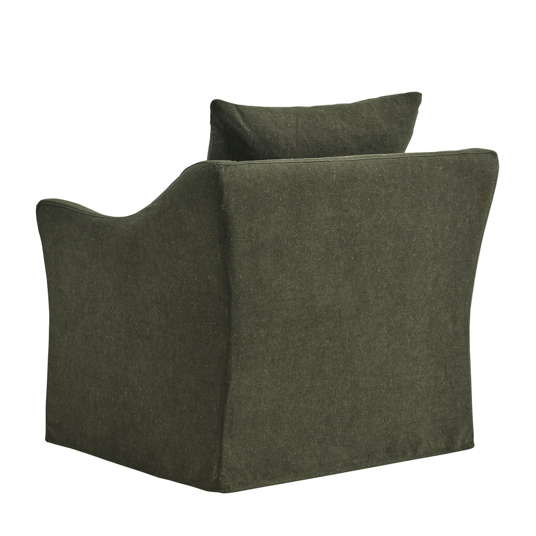 Somerset Linen Blend Slipcovered Armchair in Sage