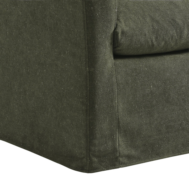 Somerset Linen Blend Slipcovered Armchair in Sage