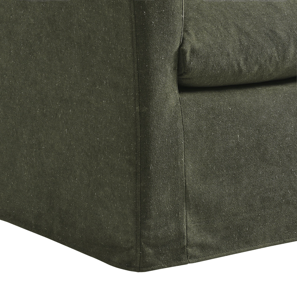 Somerset Linen Blend Slipcovered Armchair in Sage