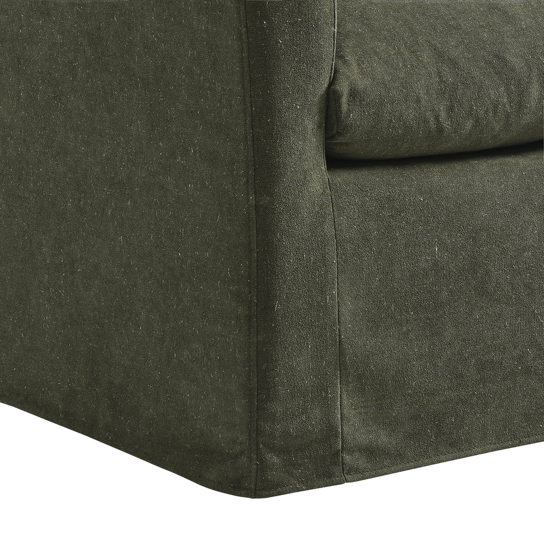 Somerset Linen Blend Slipcovered Armchair in Sage