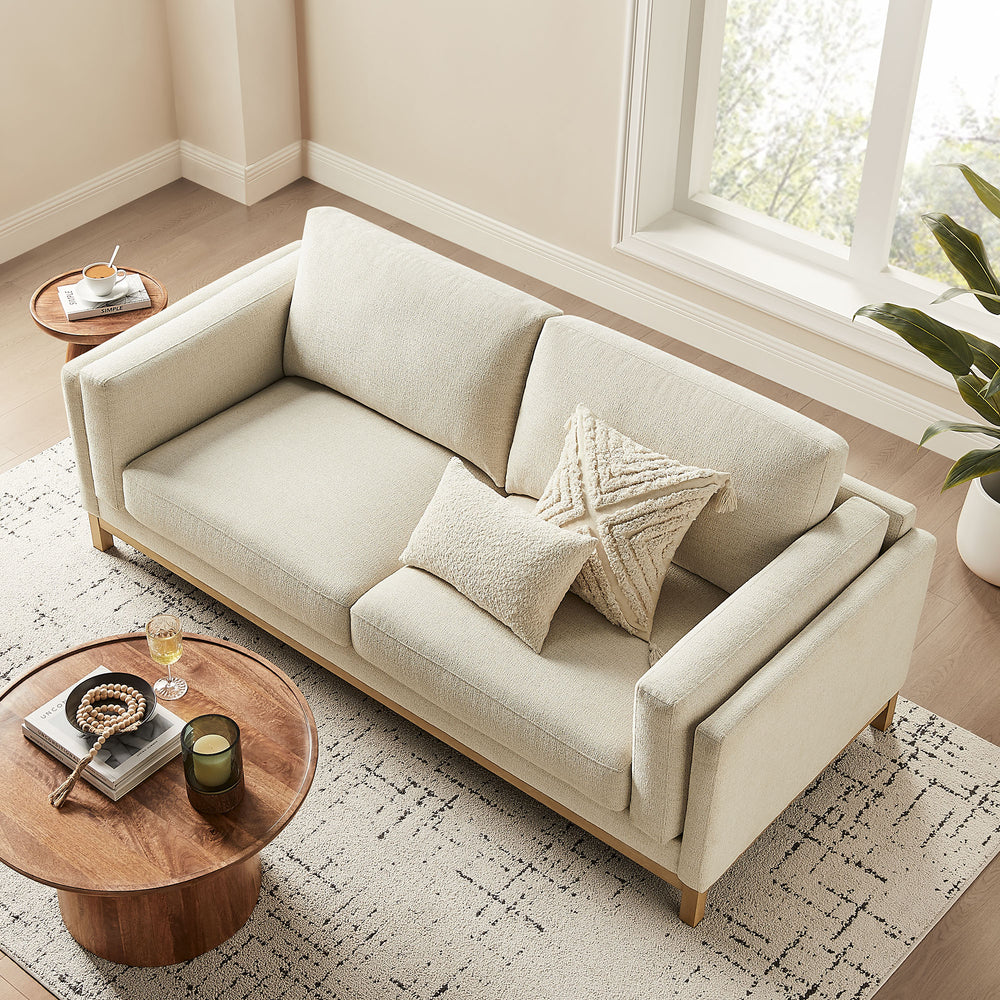 Roscoe 81 inch Fabric Sofa in Ivory