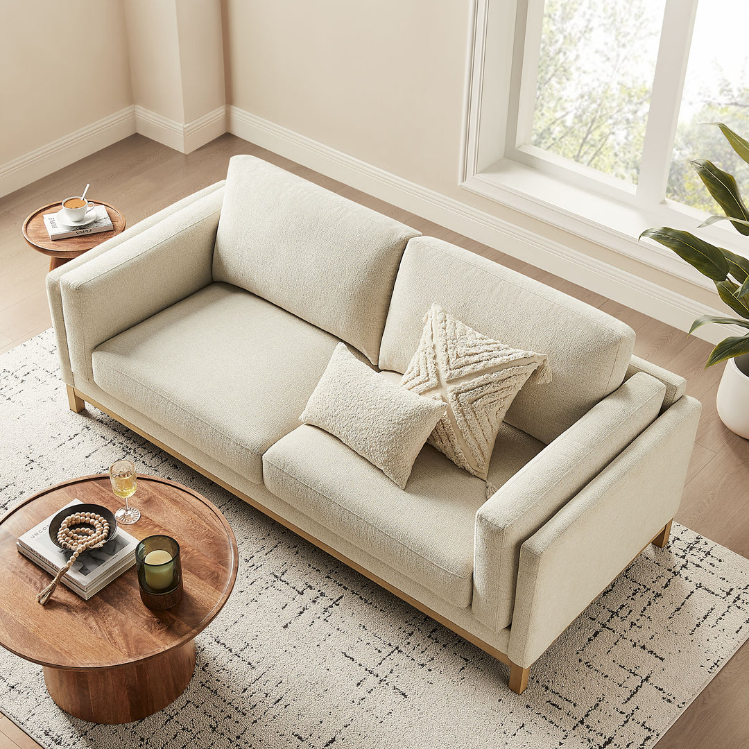 Roscoe 81 inch Fabric Sofa in Ivory