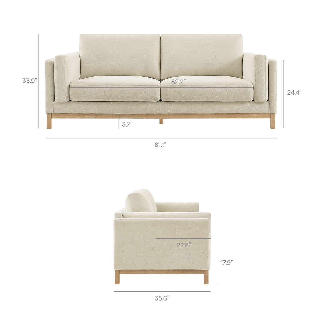 Roscoe 81 inch Fabric Sofa in Ivory