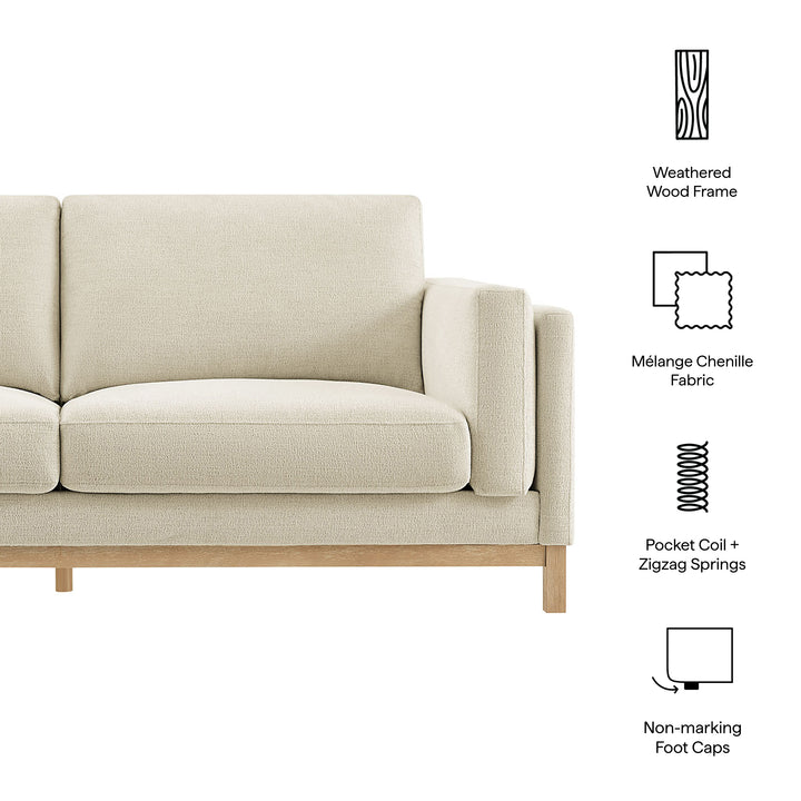 Roscoe 81 inch Fabric Sofa in Ivory