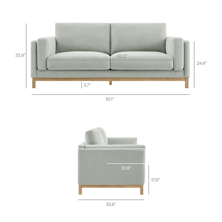 Roscoe 81 inch Fabric Sofa in Mist