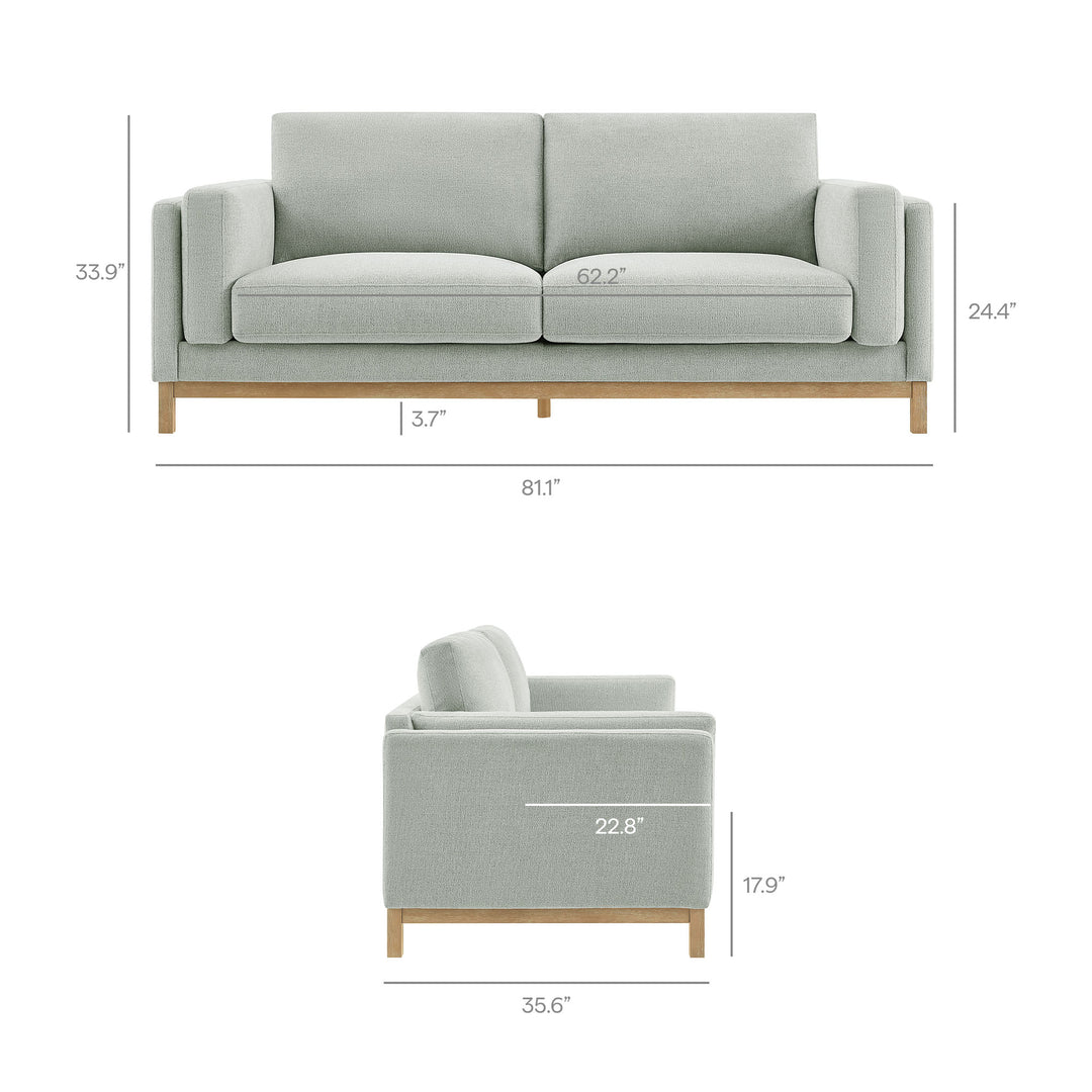 Roscoe 81 inch Fabric Sofa in Mist