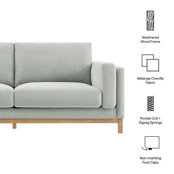 Roscoe 81 inch Fabric Sofa in Mist