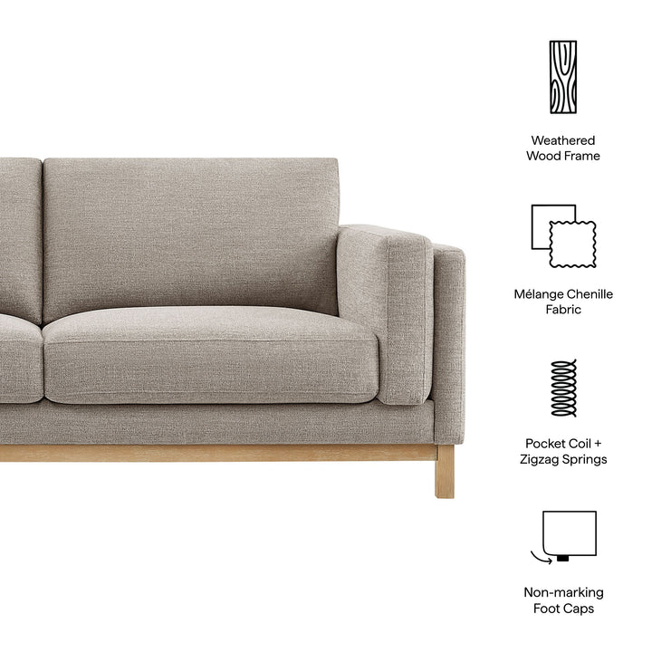 Roscoe 81 inch Fabric Sofa in Pewter