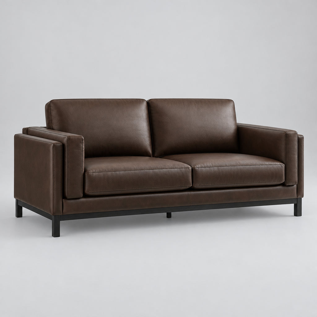 Roscoe 81 inch Vegan Leather Sofa in Espresso