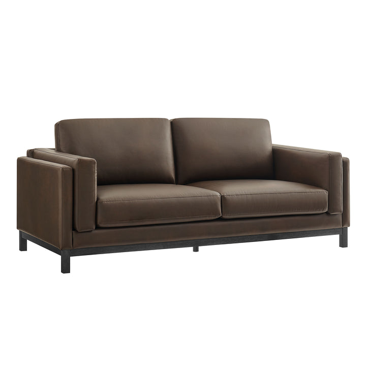 Roscoe 81 inch Vegan Leather Sofa in Espresso