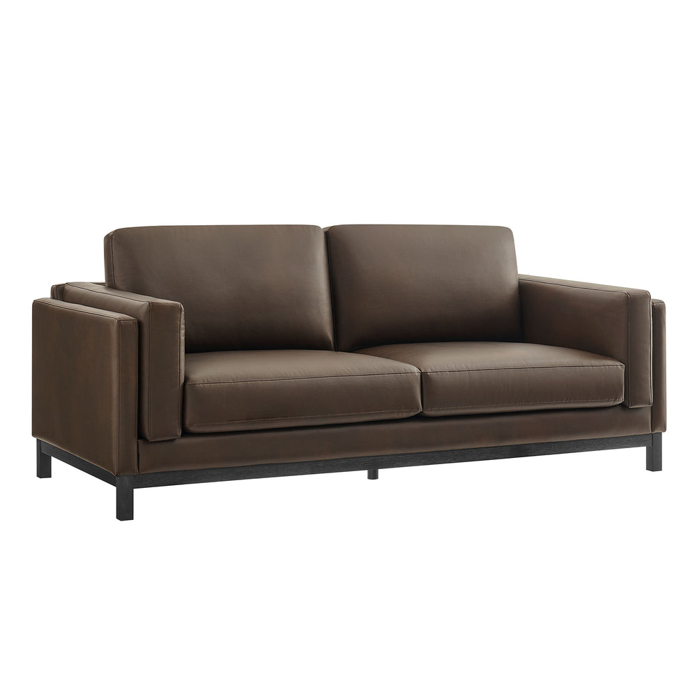Roscoe 81 inch Vegan Leather Sofa in Espresso