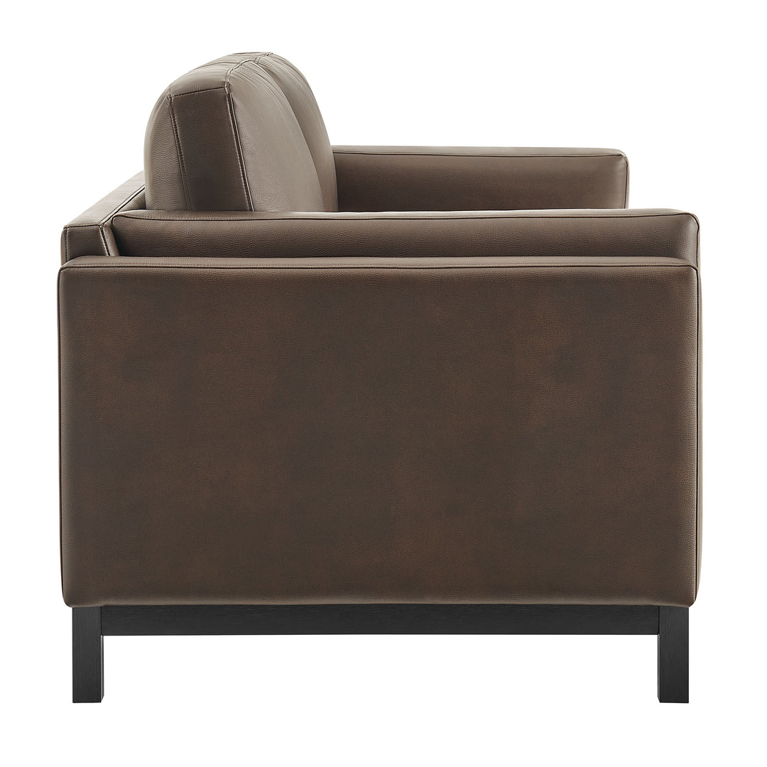Roscoe 81 inch Vegan Leather Sofa in Espresso