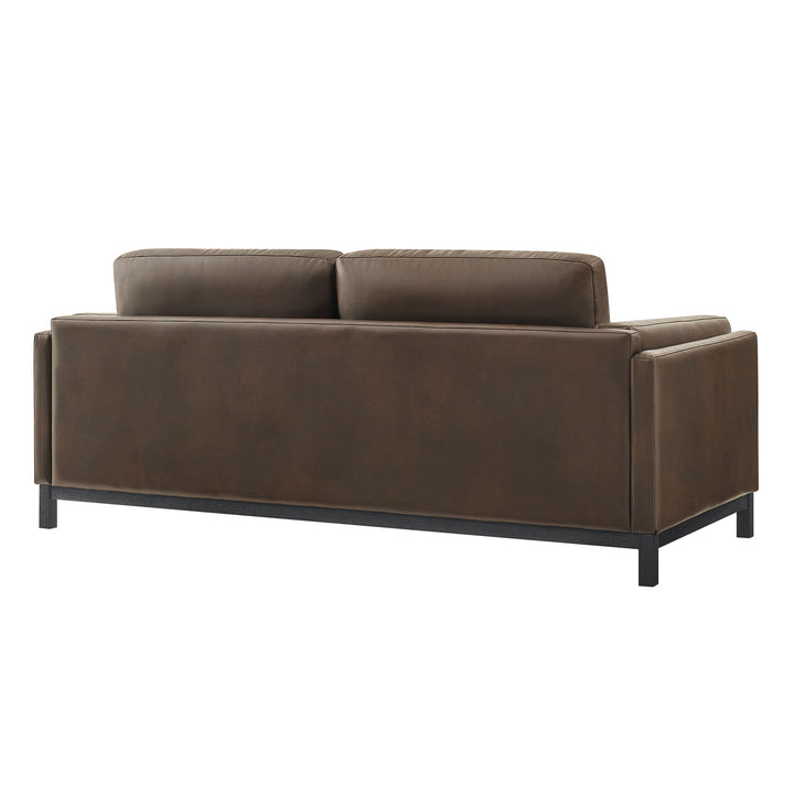 Roscoe 81 inch Vegan Leather Sofa in Espresso