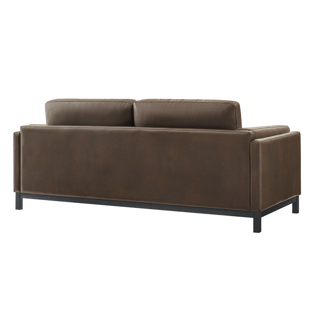 Roscoe 81 inch Vegan Leather Sofa in Espresso