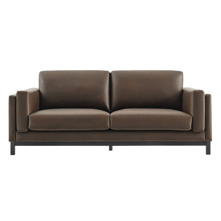Roscoe 81 inch Vegan Leather Sofa in Espresso
