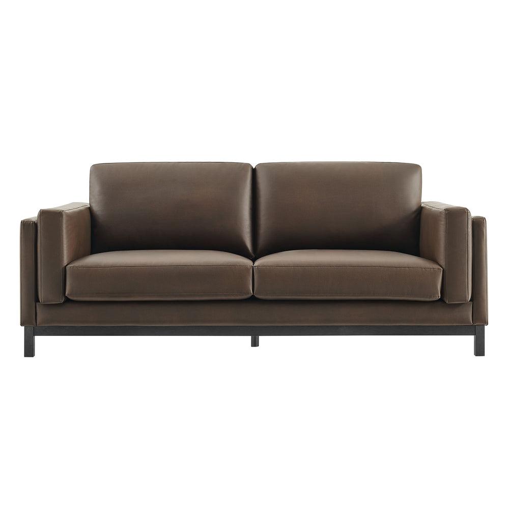Roscoe 81 inch Vegan Leather Sofa in Espresso