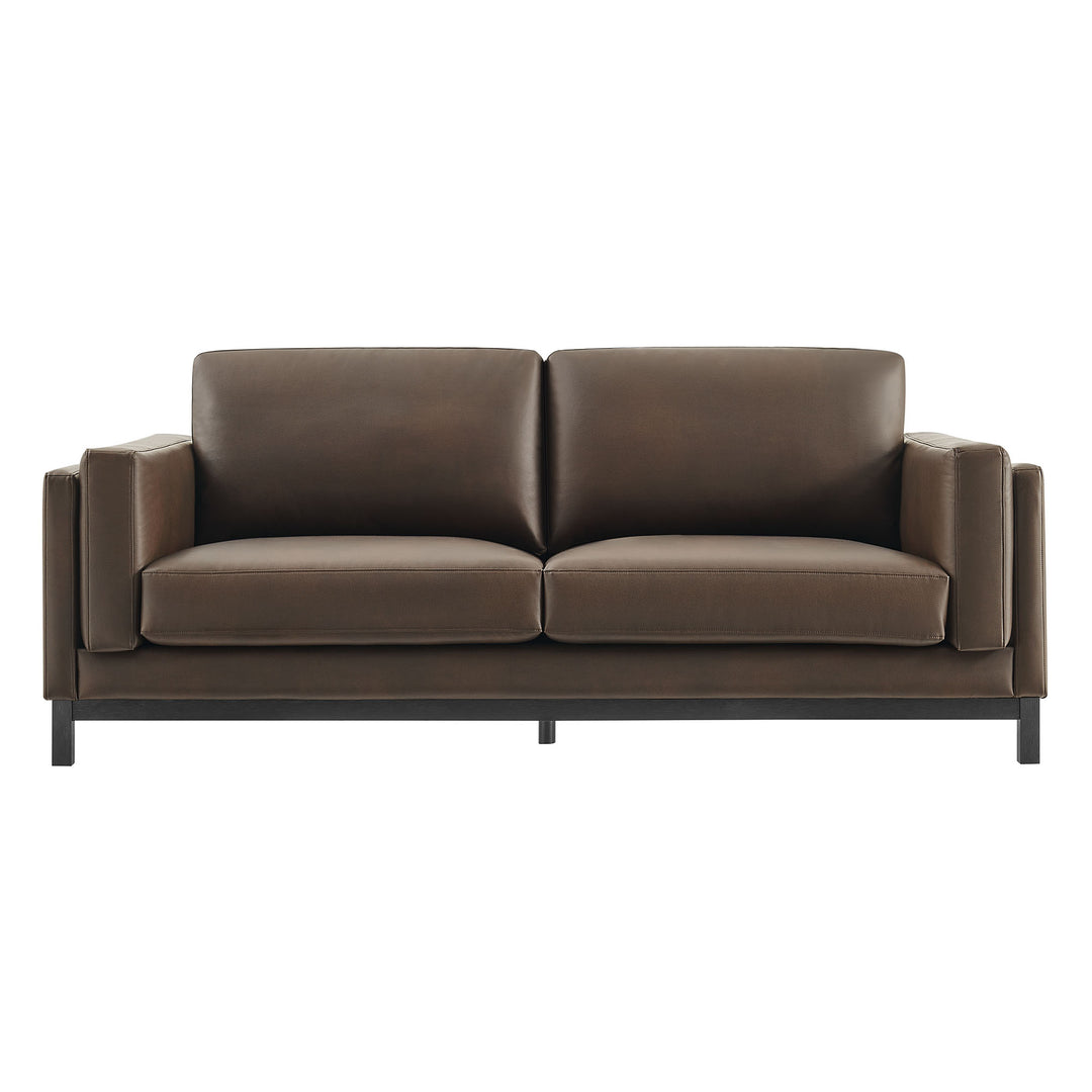 Roscoe 81 inch Vegan Leather Sofa in Espresso